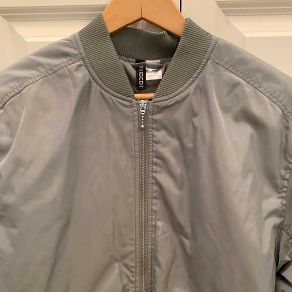 H&M Bomber Jacket - moto Divided jacket. Padded bomber jacket Mint Green XS NEW - Picture 10 of 14